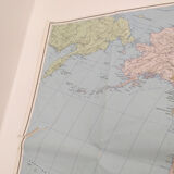 Map planisphere the world 124x82cm 60s