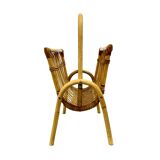 Vintage Wicker Newspaper Rack, Boho/PRL, Franco Albini Style, Italy 1970s