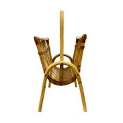Vintage Wicker Newspaper Rack, Boho/PRL, Franco Albini Style, Italy 1970s