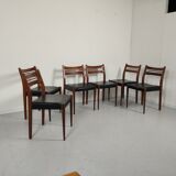 Lot of 6 vintage skai Scandinavian chairs 60s/70s