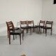 Lot of 6 vintage skai Scandinavian chairs 60s/70s