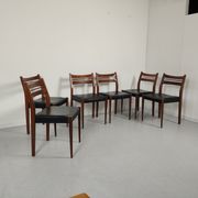 Lot of 6 vintage skai Scandinavian chairs 60s/70s