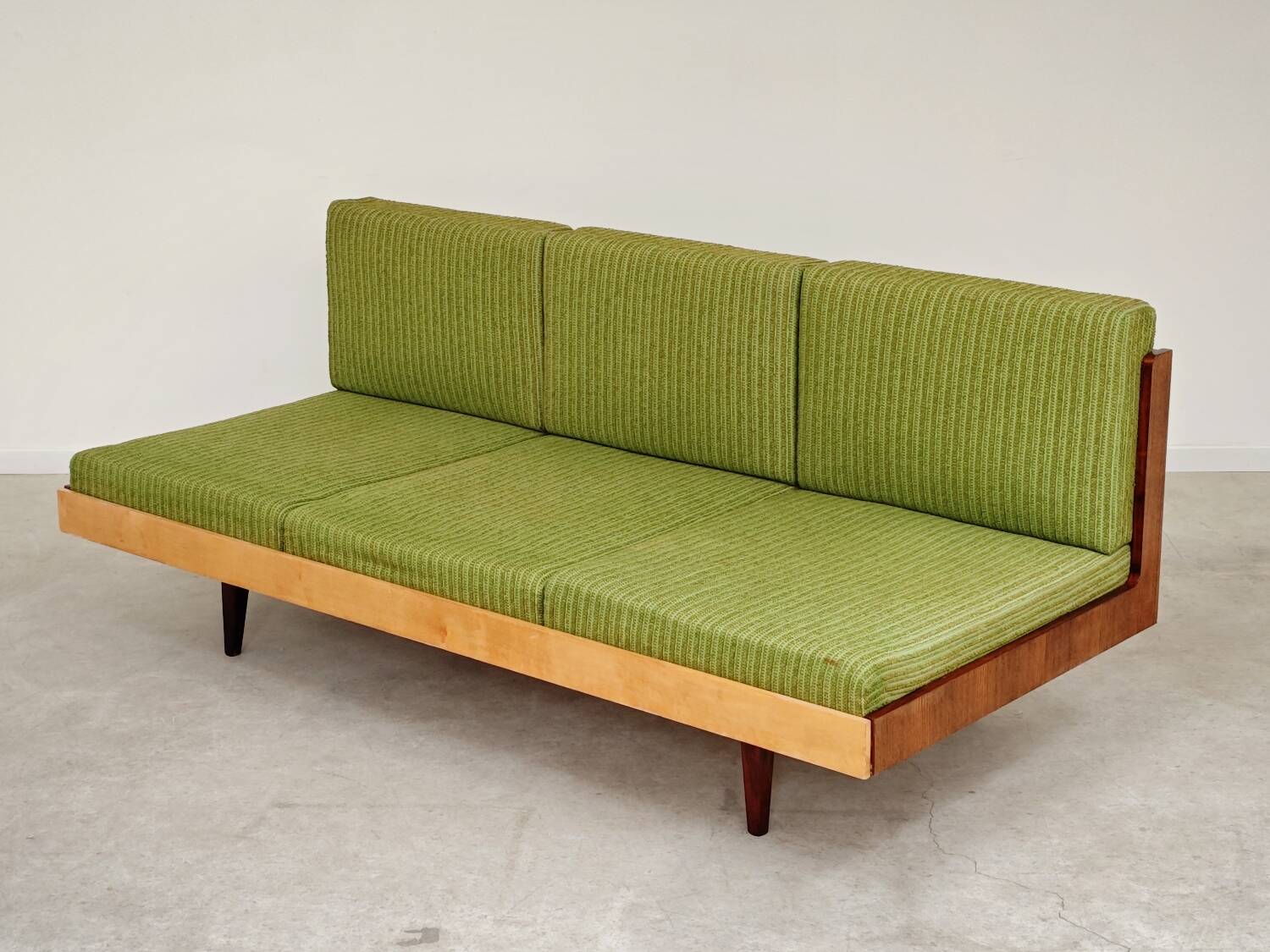 Jitona Sobeslav 1970s Green Fabric Folding Sofa