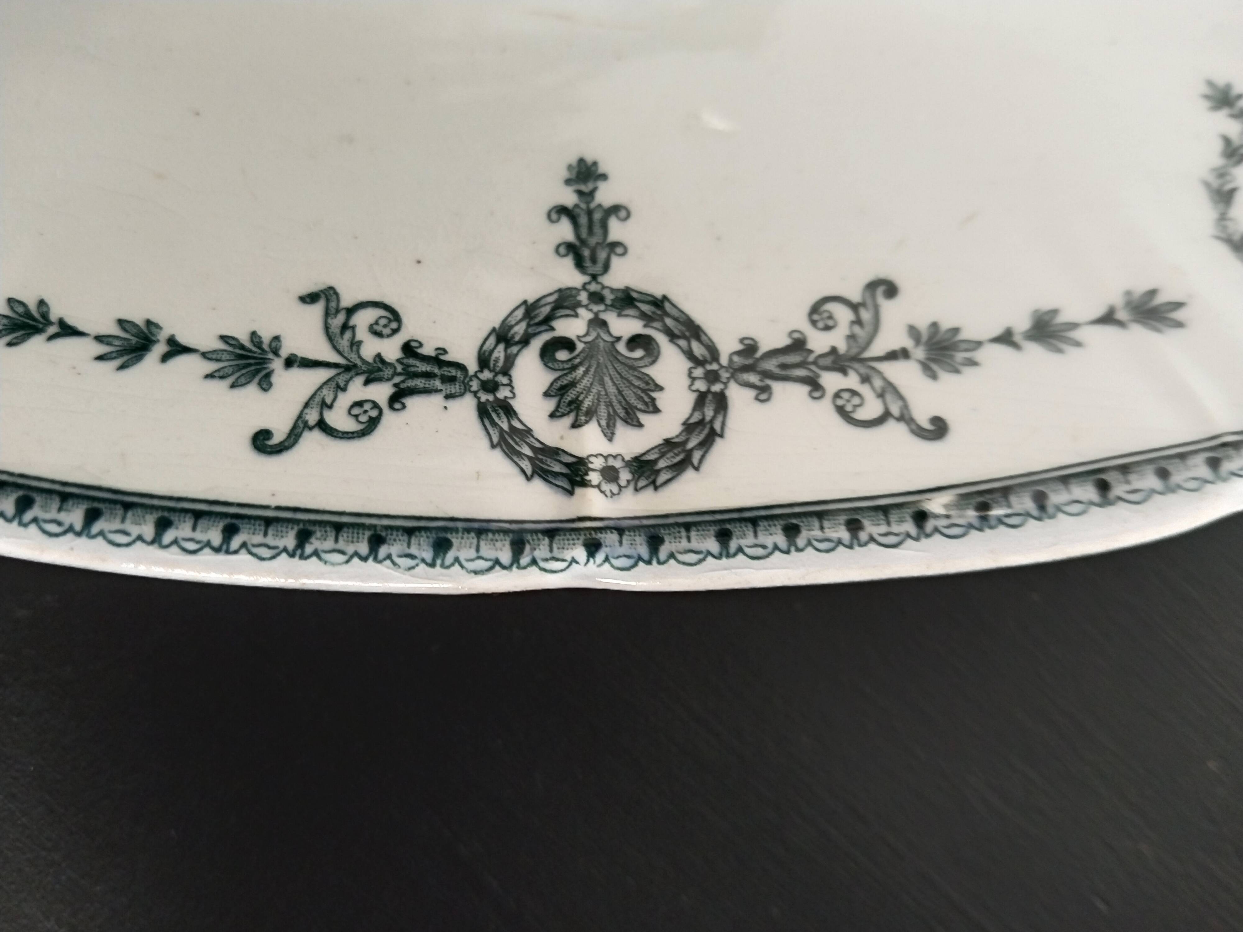 Set of 3 earthenware ravines from Sarreguemines, Malmaison, Nobilis