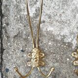 set of 5 antique gold metal hooks