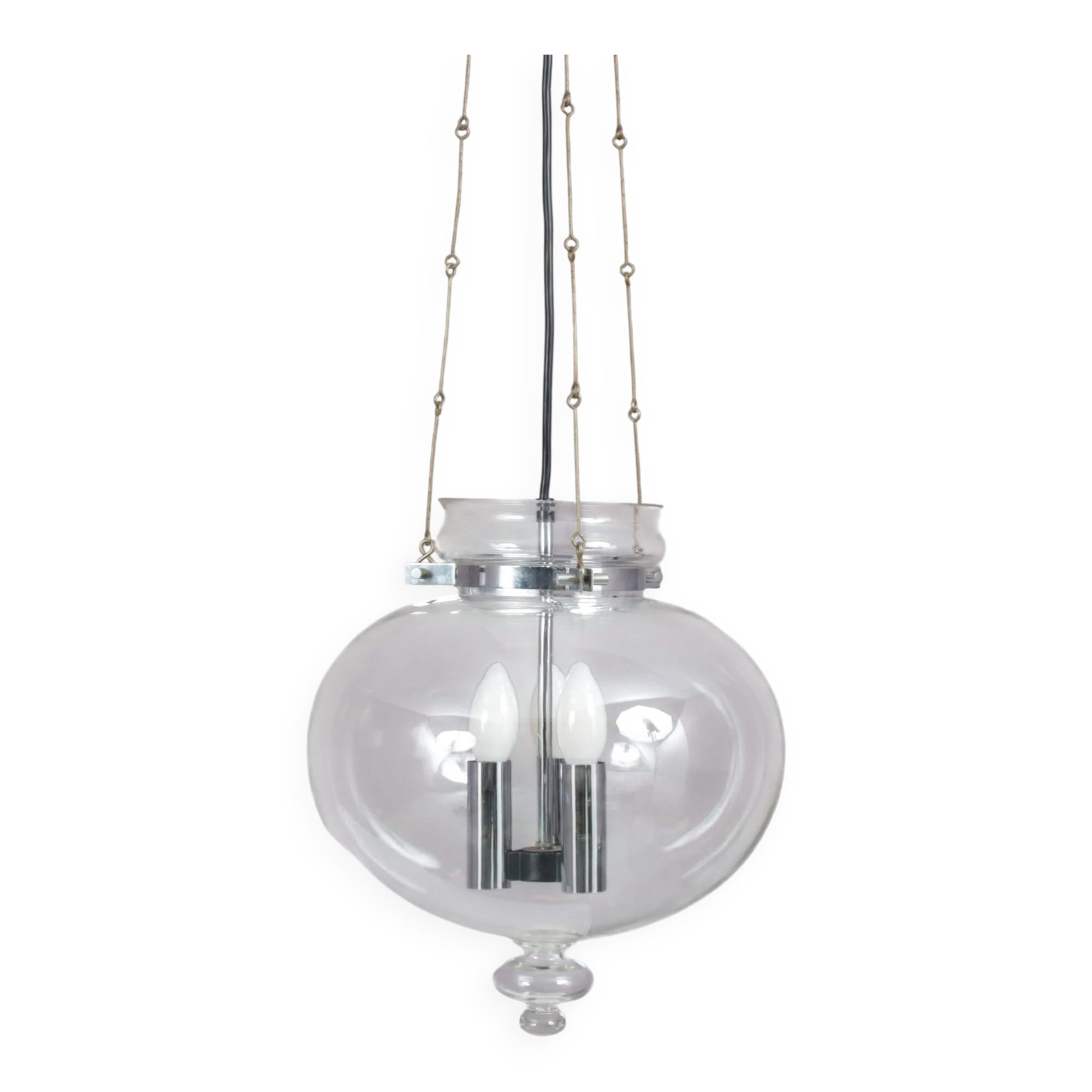 Lampe suspendue des années 1960 par Herbert Proft pour Glashütte Limburg, Allemagne