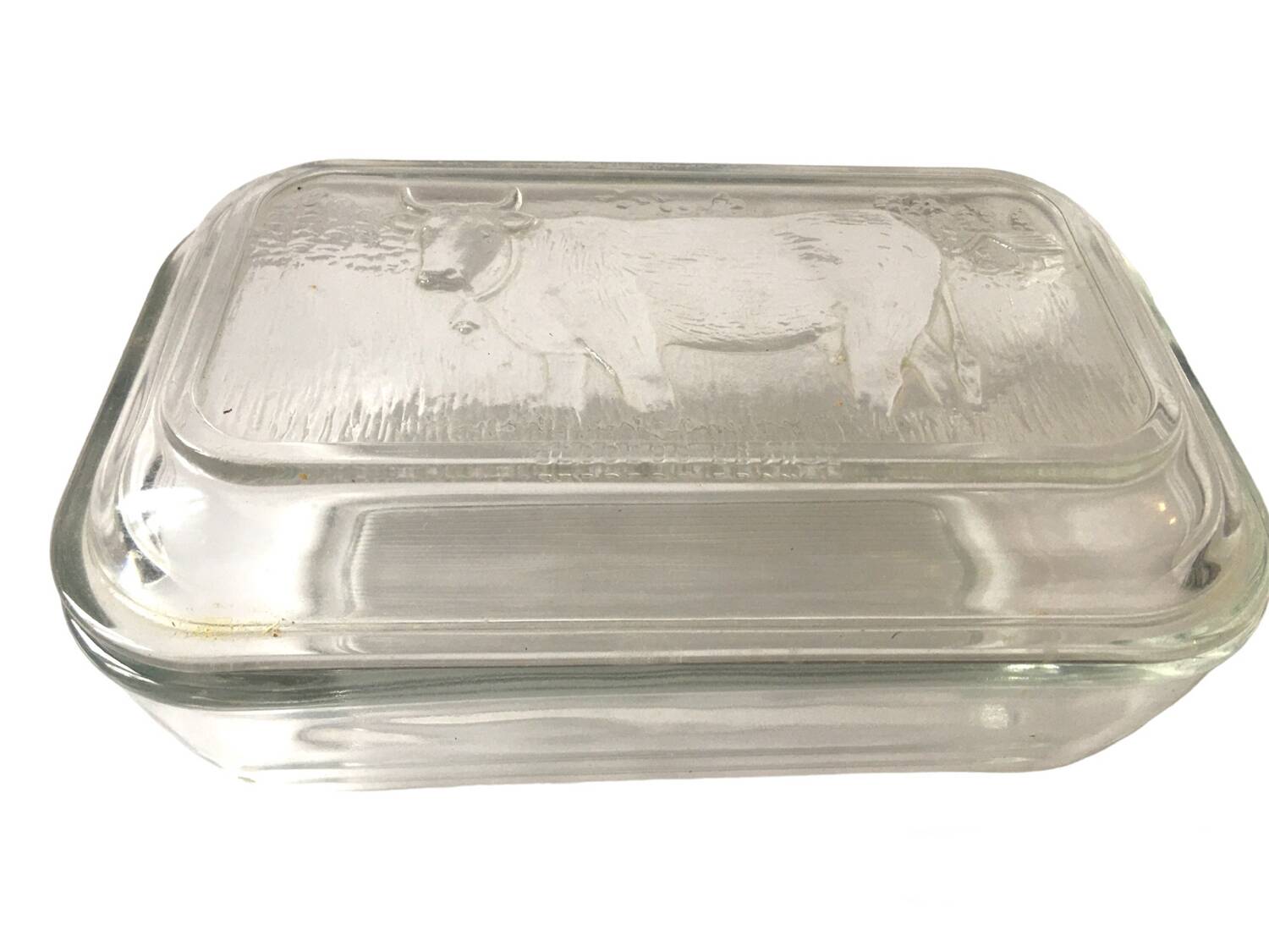 Arcopal cow butter dish