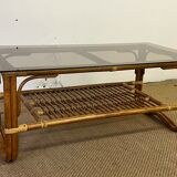 Bamboo and rattan coffee table
