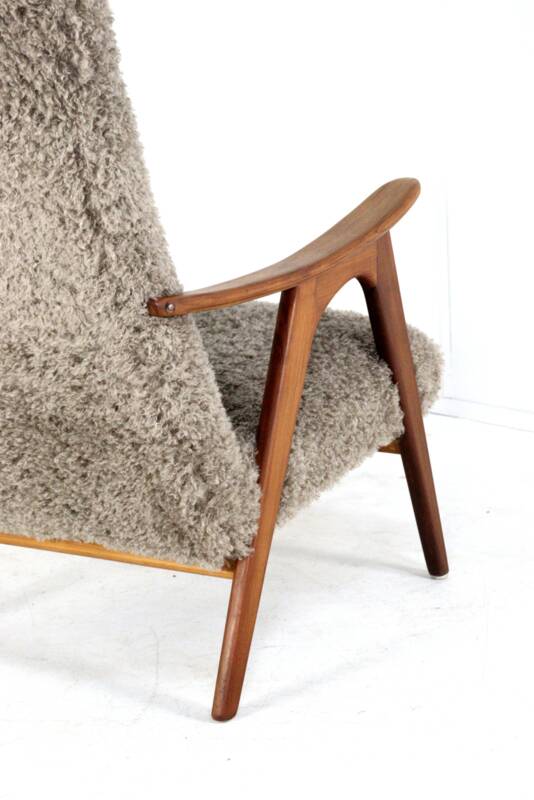 Mid century Armchair brown doodle - fully restored one of a kind piece