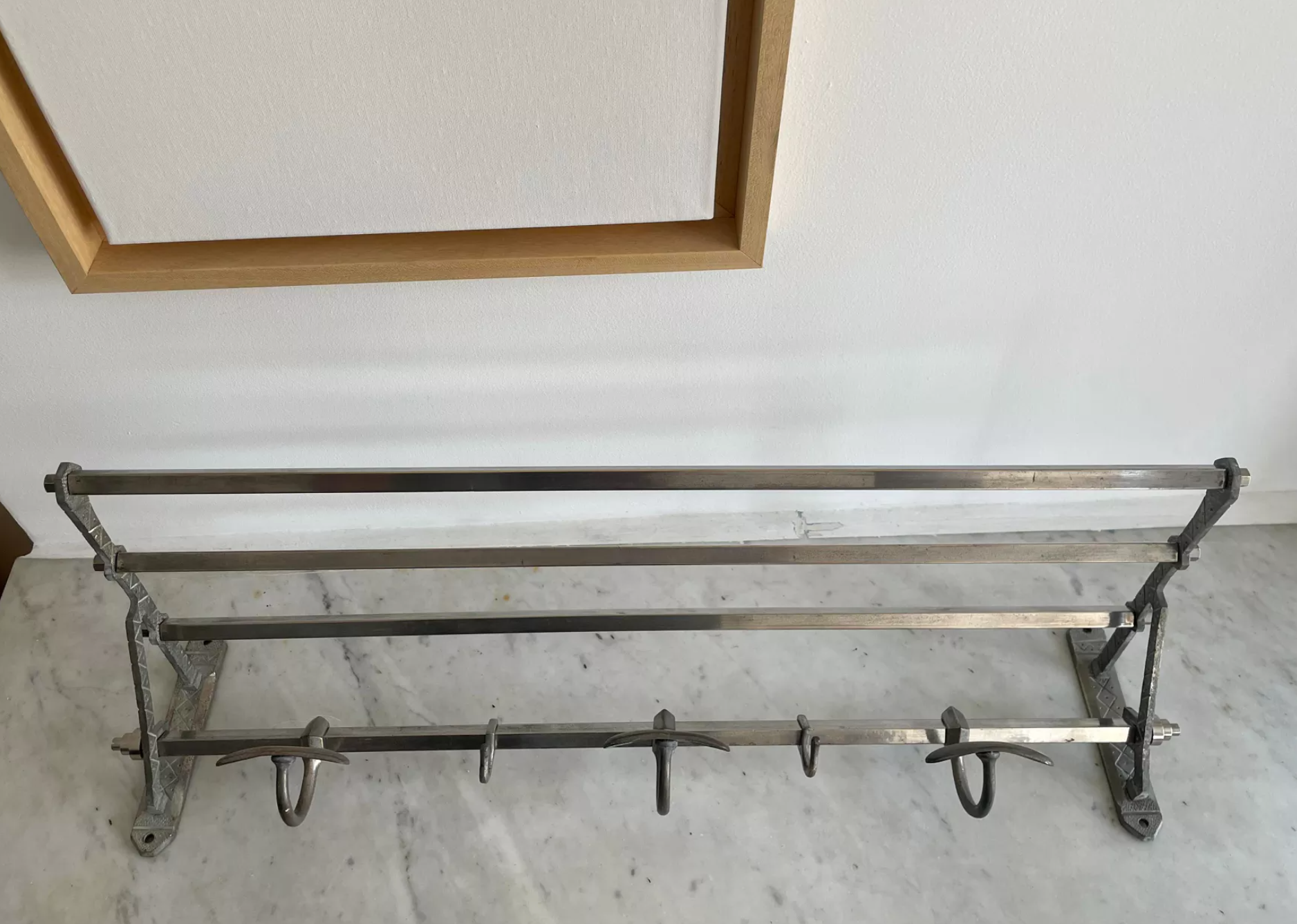 Coat rack, chromed metal, art deco