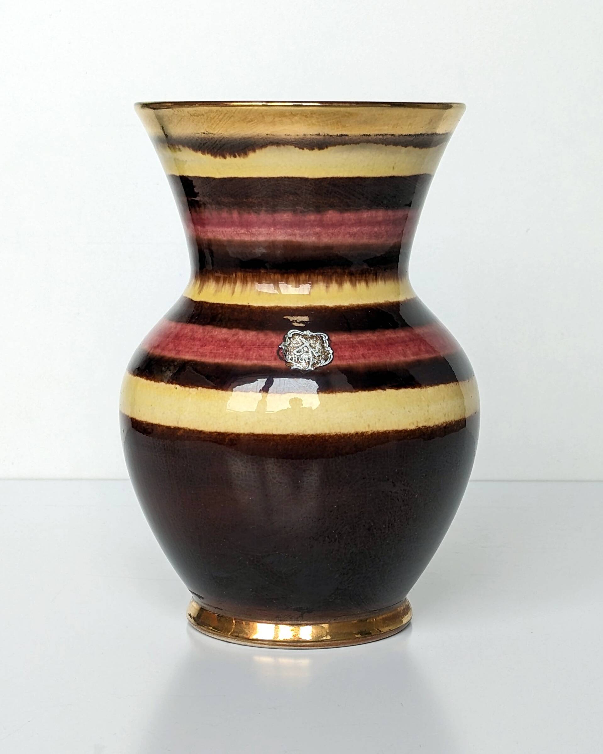 Multi-colored ceramic vase, Germany signed DB Hohr. (​Dümler & Breiden)​
