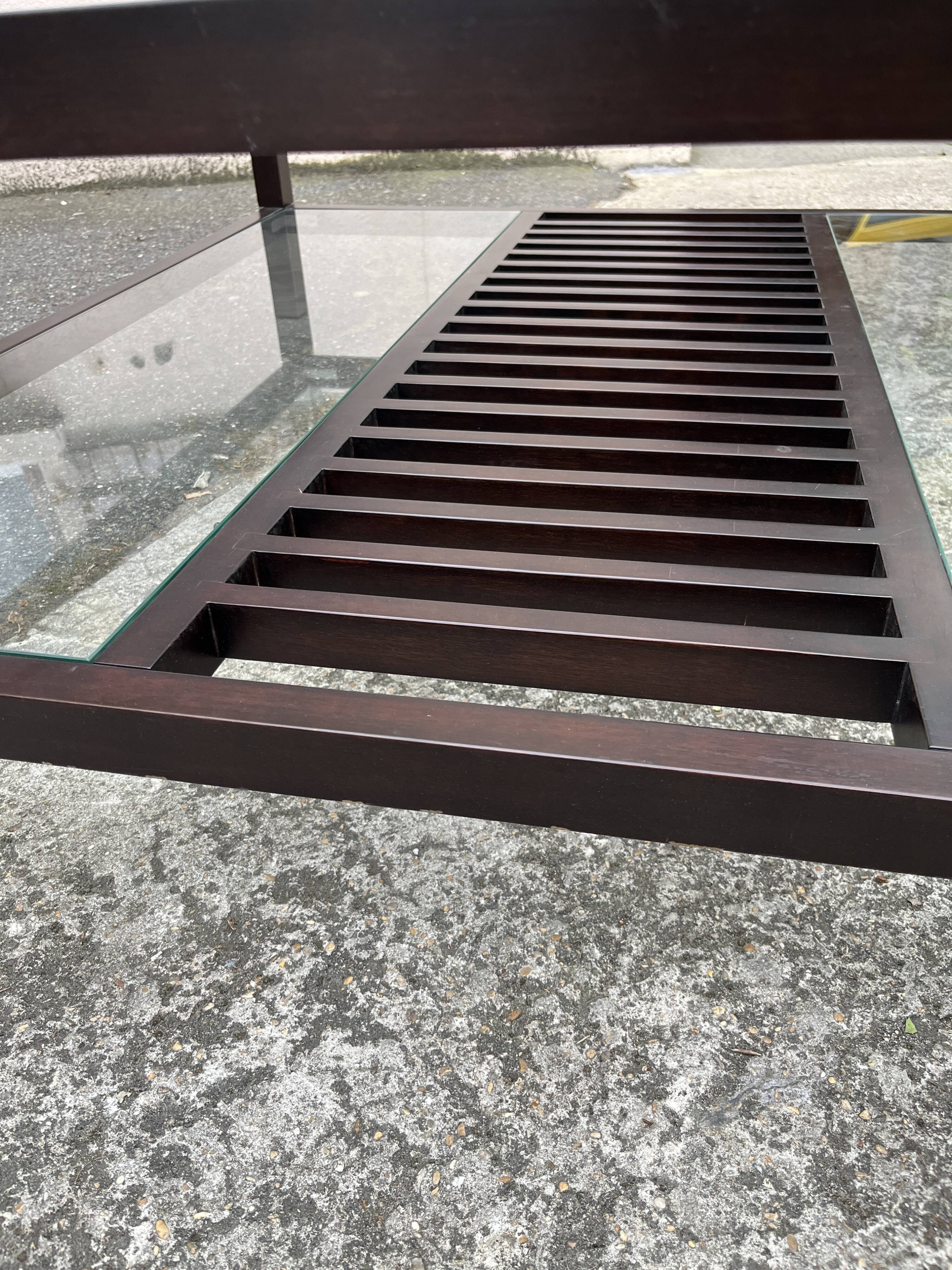 Glass coffee table by Pierre Vandal