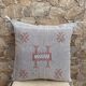 Housse de coussin en soie cactus gris : Coussin marocain tissé à la main