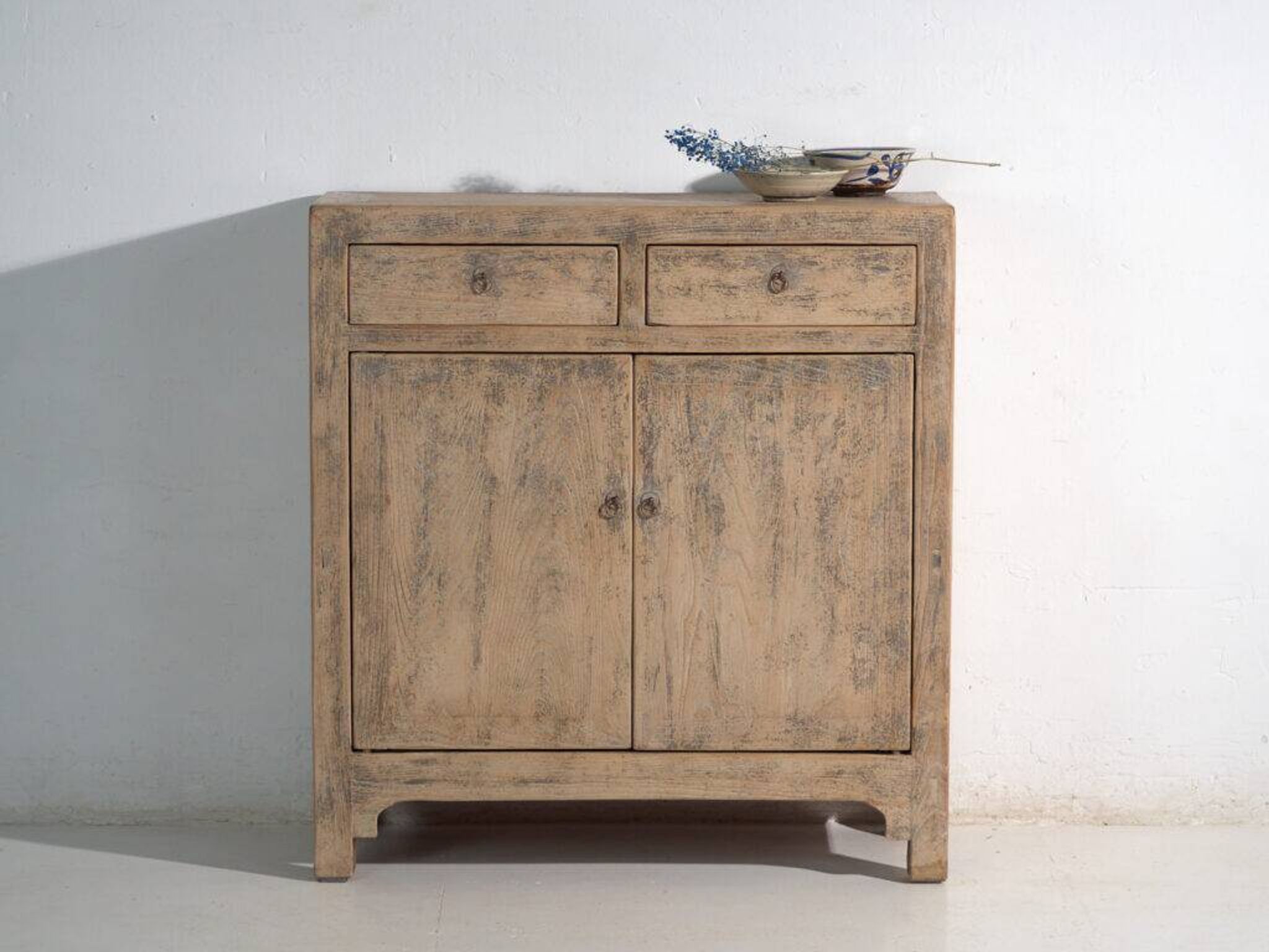 Antique pine sideboard with two drawers and two doors – China, circa 1930