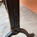 Large beech bistro coffee table and cast iron base French Paris bistro table