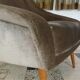 Mid-century mohair velvet high-back easy chair, Italy 1950s