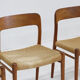 Chaises de salle à manger vintage Modèle 75 par Niels Otto Møller en papercord, ensemble de 6