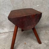 Brutalist stool solid oak Mobichalet type