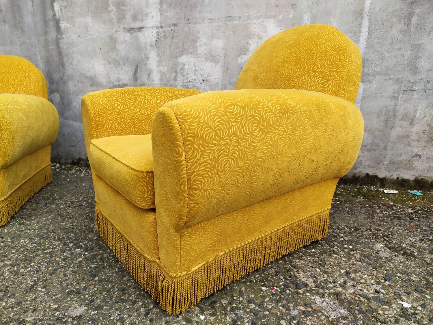 Pair of mustard club chairs