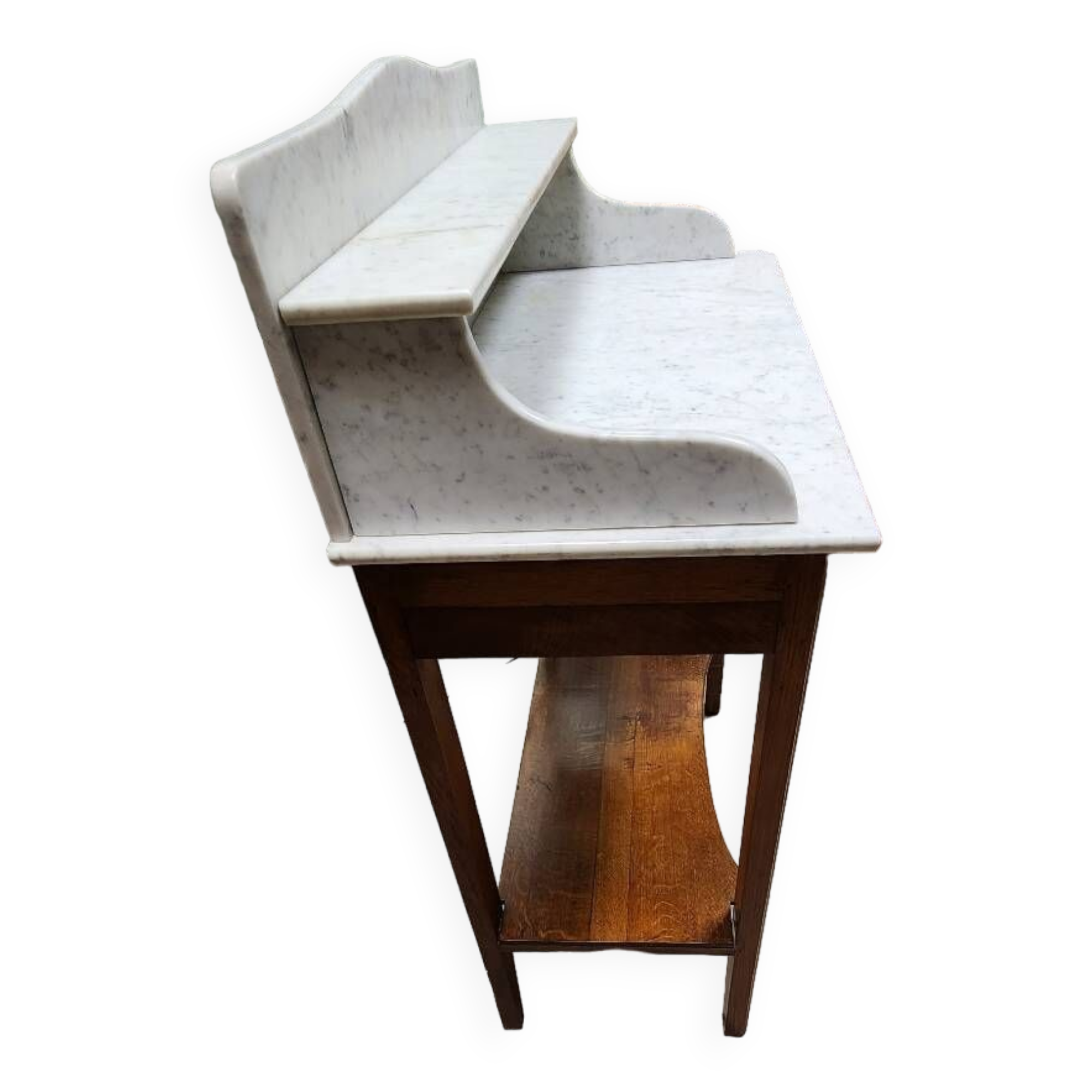 Old dressing table in wood and marble