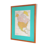 Old vintage geographic map atlas 1920