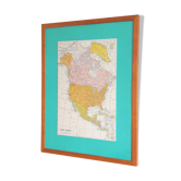 Old vintage geographic map atlas 1920