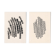 Duo de peintures abstraites noires signées eawy