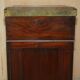 Bureau de campagne Davenport victorien antique en cuir avec galerie en laiton