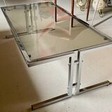 Vintage chrome and glass lounge table 1970