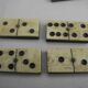 Old game 28 dominoes bone wood ebony antique french dominoes game