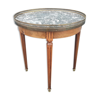 Table basse bouillotte ancienne plateau marbre style LouisXVI