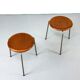 Dot Stool in Teak by Arne Jacobsen for Fritz Hansen, 1950s, Set of 2
