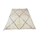 Berbere beni ouarain white wool carpet 180x255cm