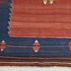 5x10 Blue and Red Vintage Kilim Rug, Handwoven Wool Area Rug, 149x291Cm