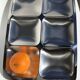 Stainless steel rectangular dish with compartments