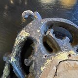 Miroir doré louis xv rocaille en bois sculpté et stuqué, xixe siècle