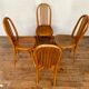 Series of 4 bistro chairs in curved wood fischel n° 196