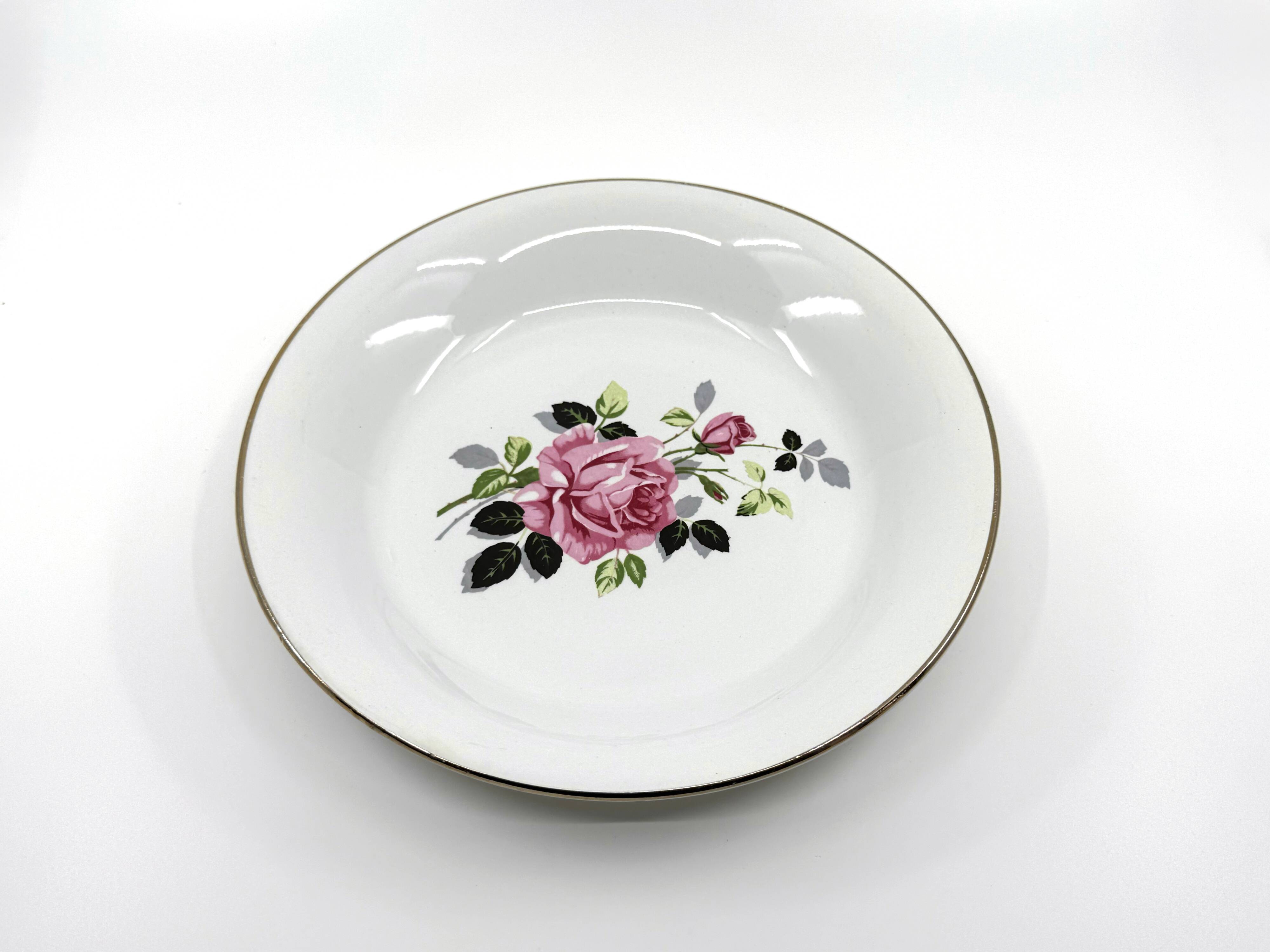 6 earthenware soup plates • L'Amandinoise • Circa 1950