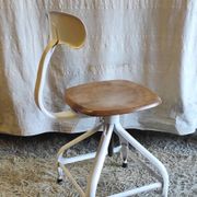 Workshop chair by Nicolle in metal and wood - 1960s