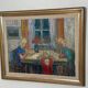 Original mid-century Swedish oil on canvas – “Family” by Eric With – vintage & framed – 75 × 91 cm (29.5" × 35.8")