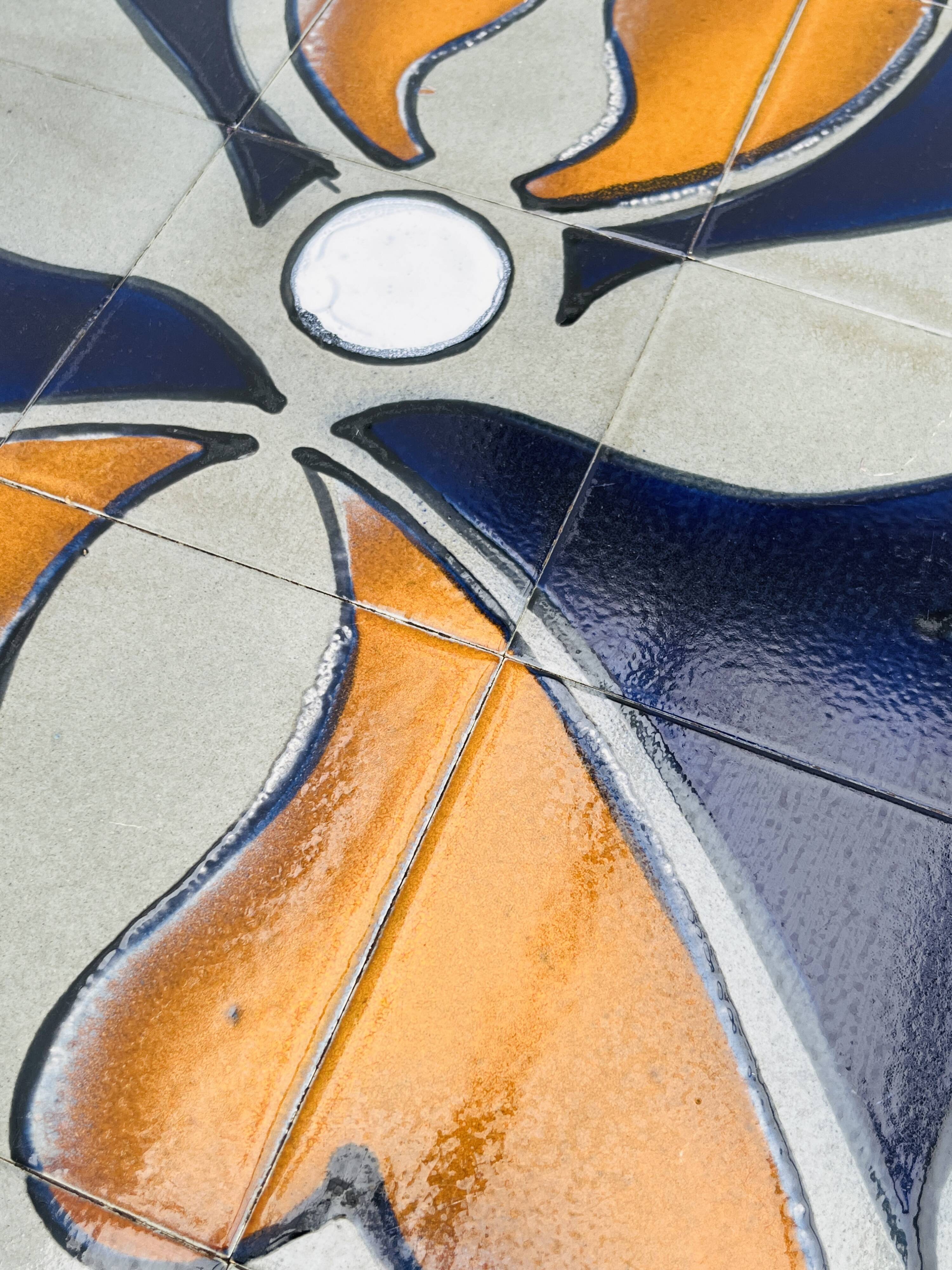 Metakore coffee table in ceramic from vallauris, signed cedem.