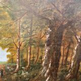 Oil painting on canvas Forest landscape 61 x 47