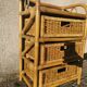 Rattan chest of drawers, bedside table with 3 drawers