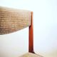 Set of 6 chairs in thick velvet and teak base