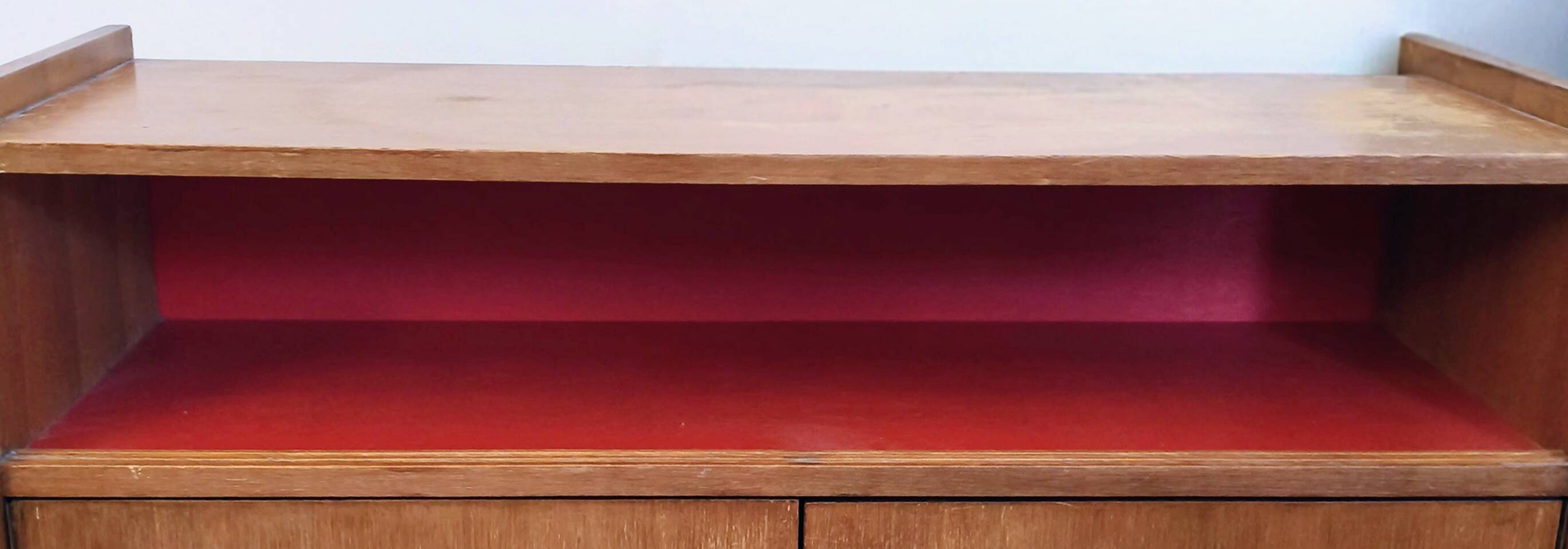 Meuble bas moderniste buffet bibliothèque vitrine  1960 / 70s