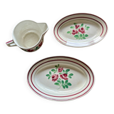 Lot de vaisselles Les Roses - 2 raviers et une saucière -