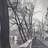 Rémy Duval – Quai parisien, photogravure de 1946 – Encadrée sous verre 32 x 42 cm
