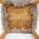 Tabouret en bois du milieu du siècle avec revêtement en fausse fourrure, Danemark, années 1960