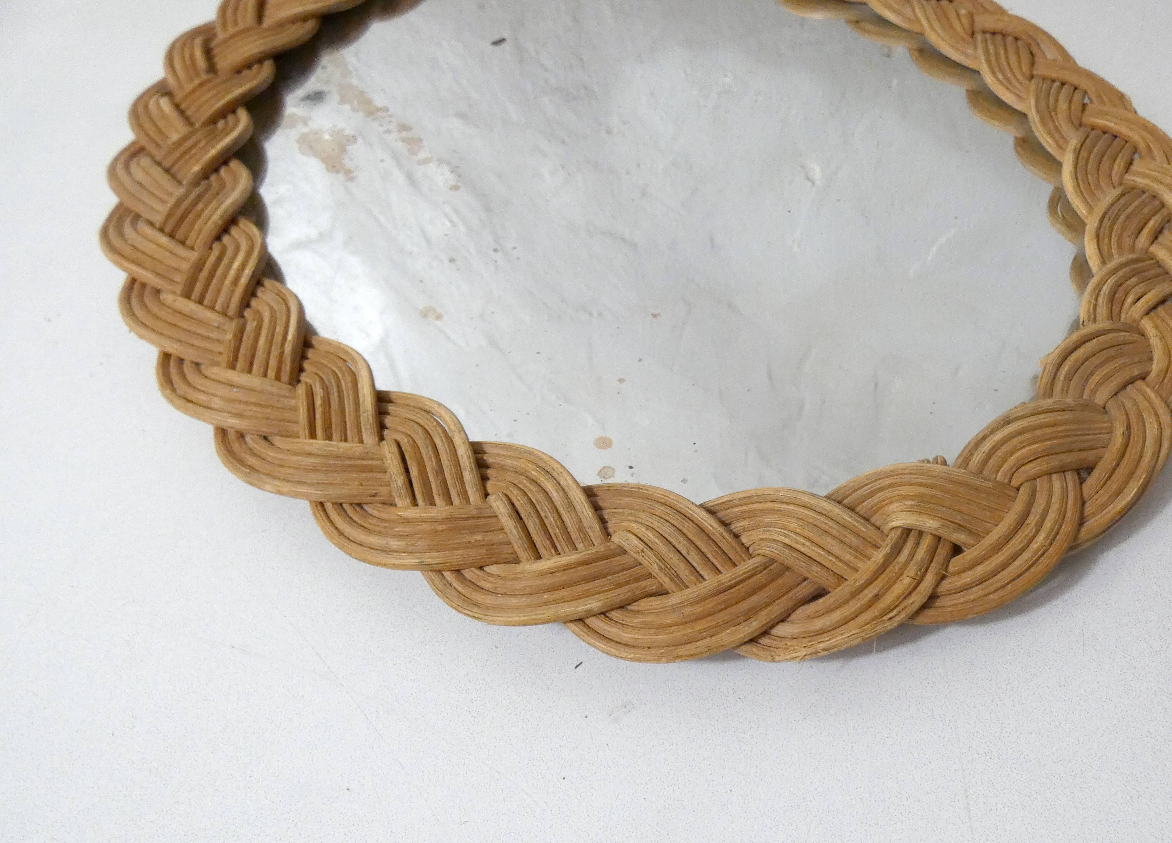 woven rattan mirror