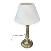 Table lamp, cellar rat candle holder base in old copper. Lamp created from a candle holder